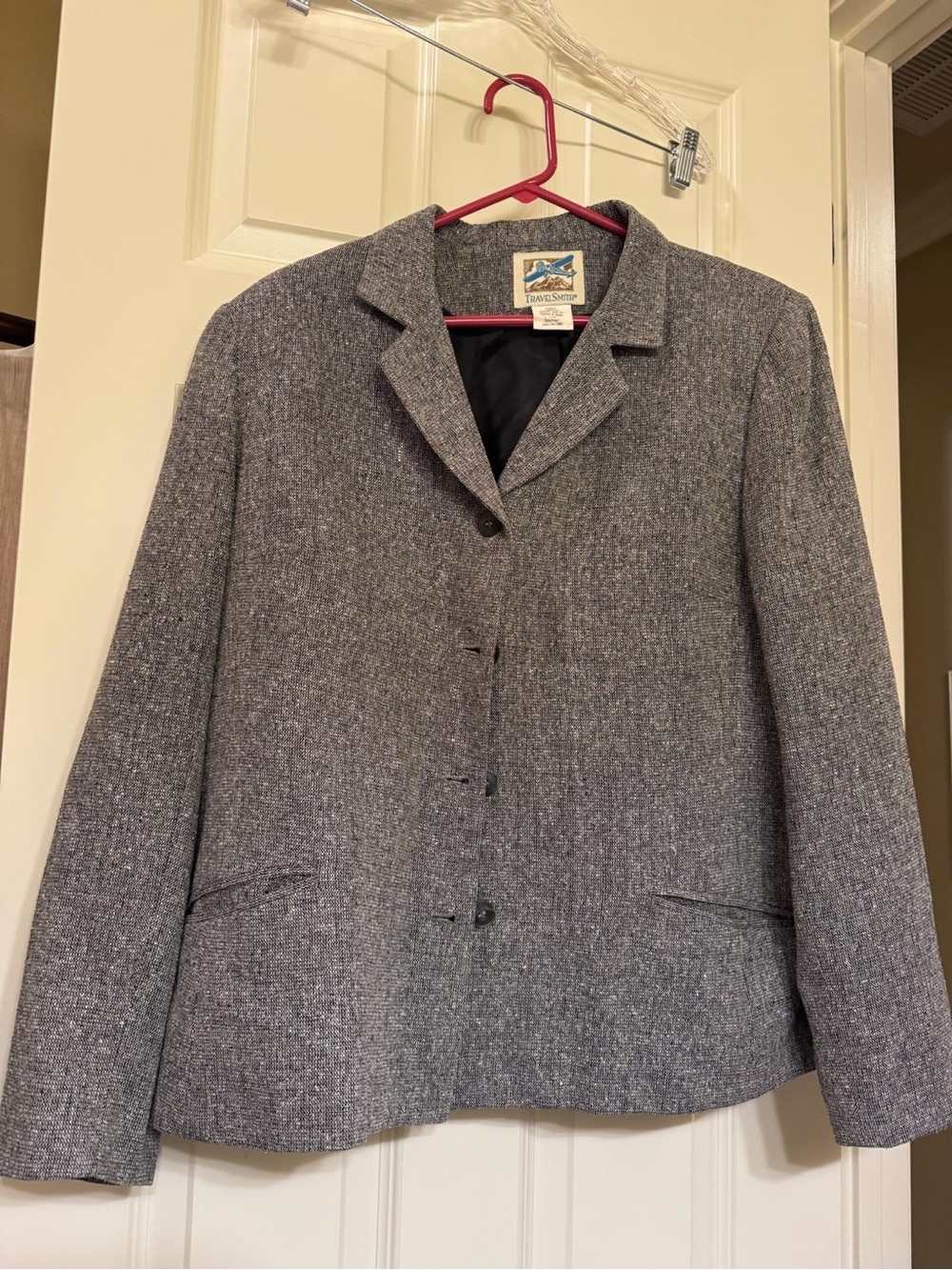TravelSmith Gray Tweed Women's Blazer Jacket